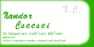 nandor csecsei business card